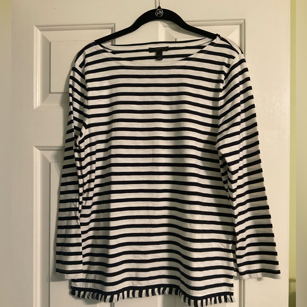 J Crew Striped Boatneck Tee